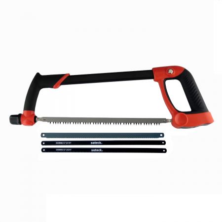 12inch (300mm) 4-In-1 Multi-Purpose Hacksaw - Hacksaw frame with four blades